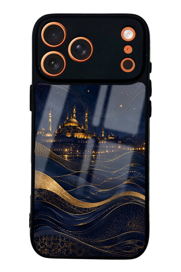 iPhone 17 Pro Max Golden Crescent Bosphorus Design Glossy Phone Case
