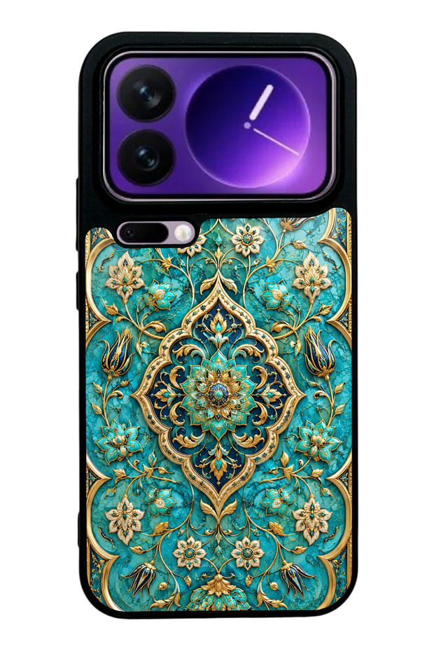 Xiaomi 17 Pro Max Turquoise Ottoman Jewel Design Glossy Phone Case