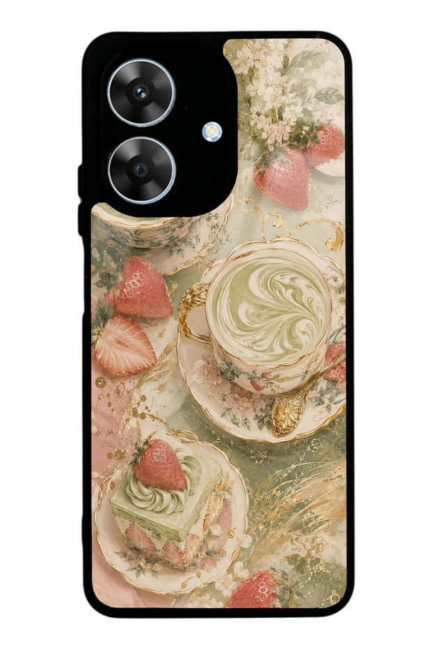 حافظة هاتف لامعة بتصميم Realme Note 60 Sage Strawberry Matcha