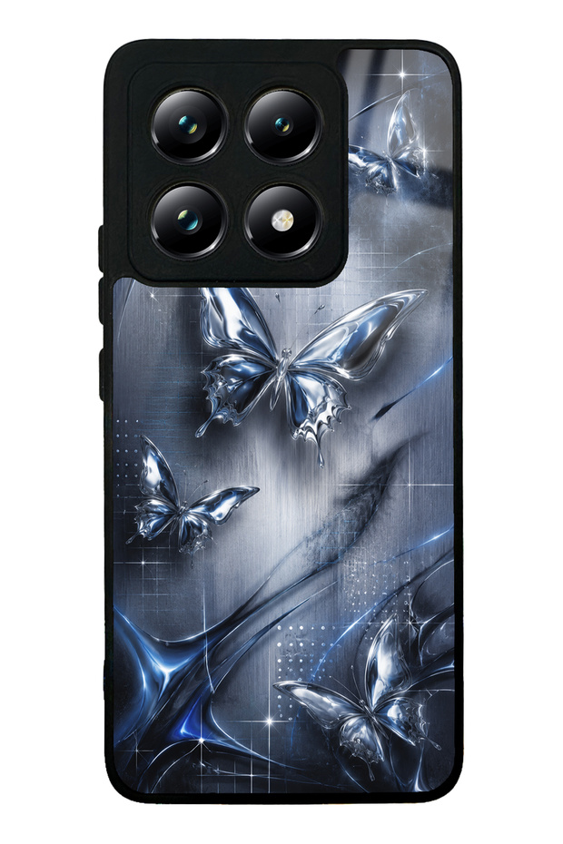 Xiaomi Mi 14t Midnight Chrome Butterfly Design Glossy Phone Case