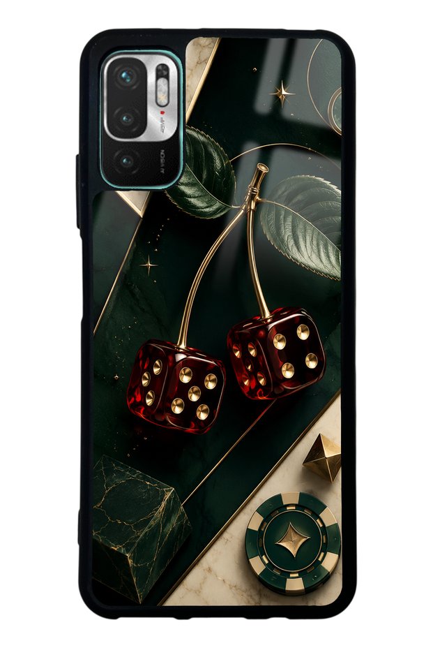 Xiaomi Redmi Note 10 5g Emerald Casino Cherry Design Glossy Phone Case