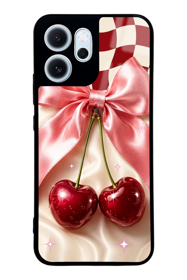 Oppo Reno 14F Cherry Picnic Bow Design Glossy Phone Case