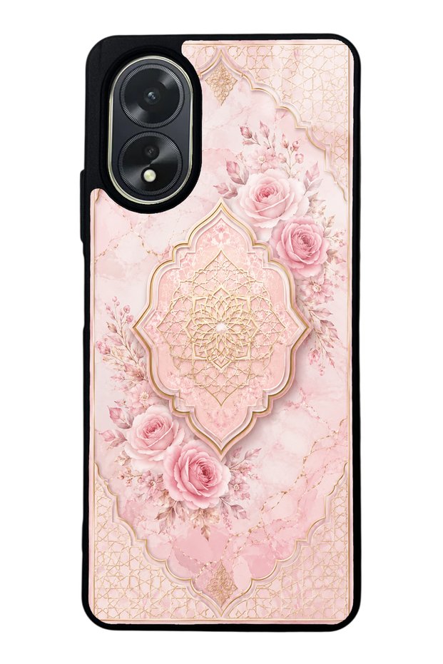 Oppo A38 Glossy Phone Case with Blush Ottoman Rose Design