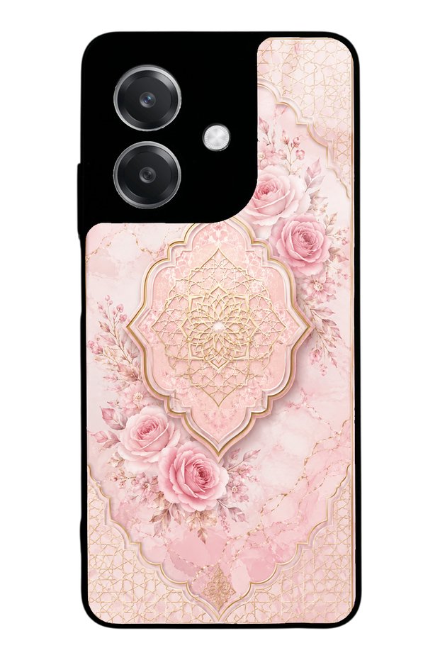Oppo A3 Glossy Phone Case with Blush Ottoman Rose Design