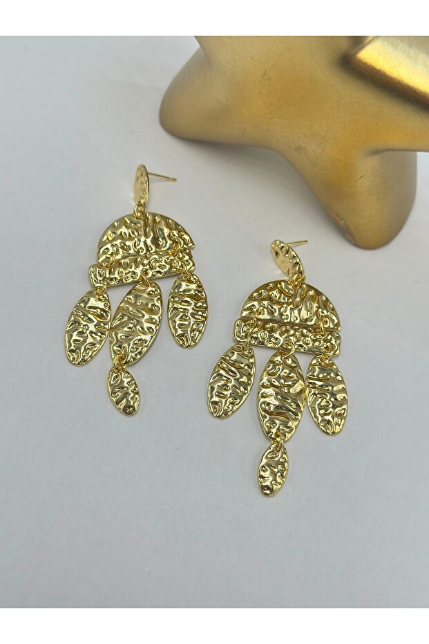 Forged Plate Earrings (Brass Plated)