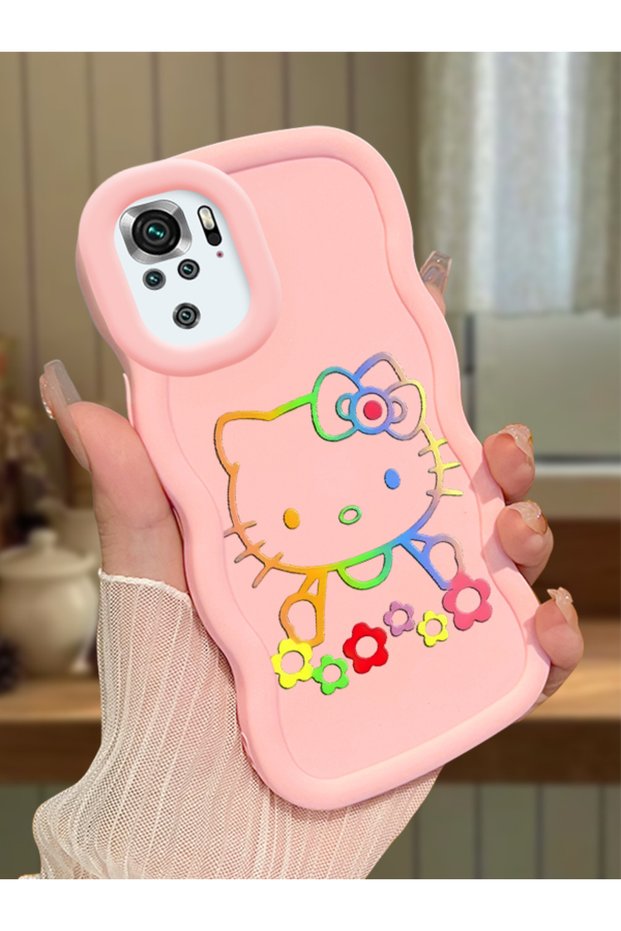 Poco M5S Compatible Case Camera Protector Pink Silicone Couple Phone Case Kitty Pattern
