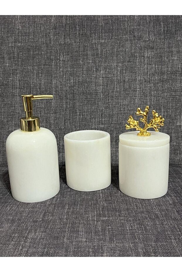 White Marble Bathroom Set 3 Pieces