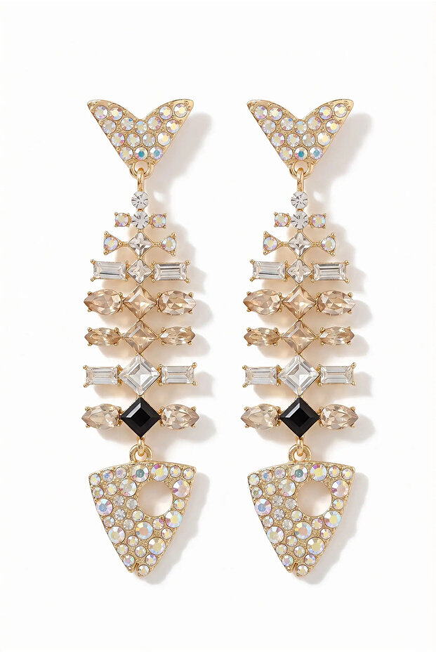 Lyra Siren Fish Figure Stone Dangle Earrings for Women