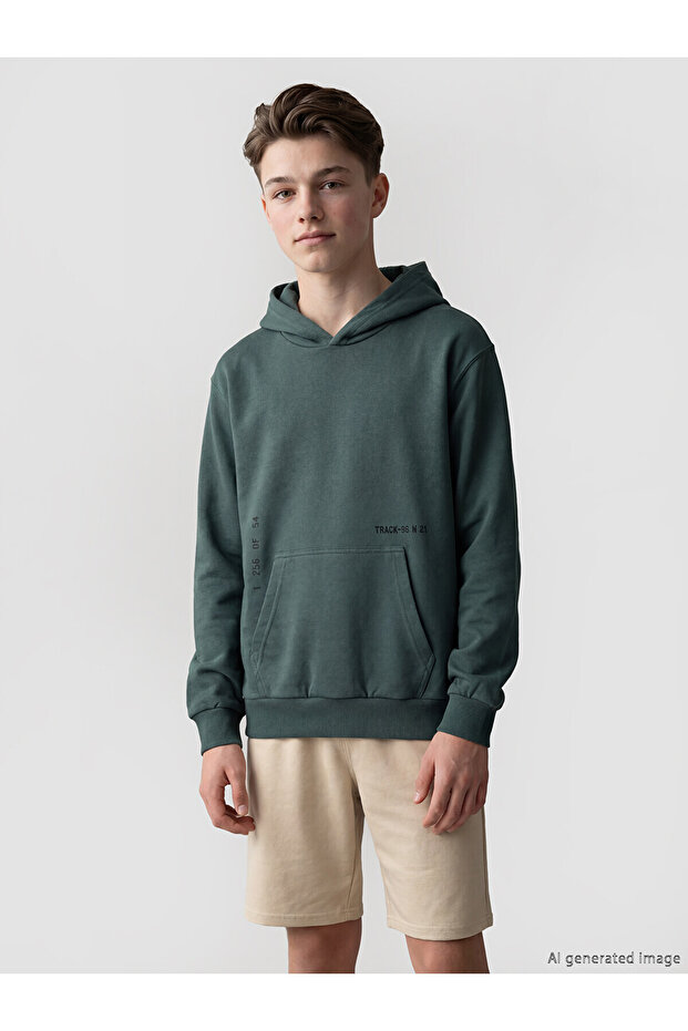 Vizyon New Season Hooded Printed Boys' Sweatshirt