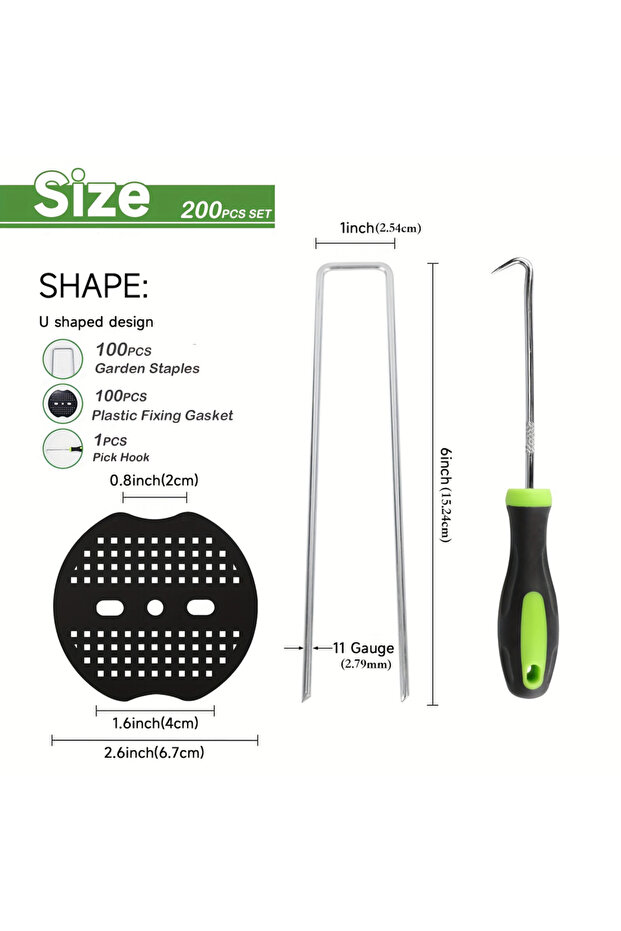 200 pcs 100/200/400pcs 6 Inch Hot-dip Galvanized Landscape Staples Plant Cover Stakes 11 Gauge Tent