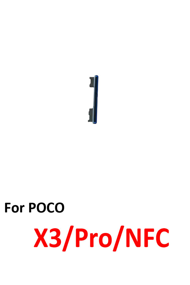 زر أزرق لهاتف بوكو بوكوفون X3 NFC وX3 برو، زر التحكم في مستوى الصوت لأعلى وأسفل، مفتاح جانبي للتحكم في الطاقة الداخلية