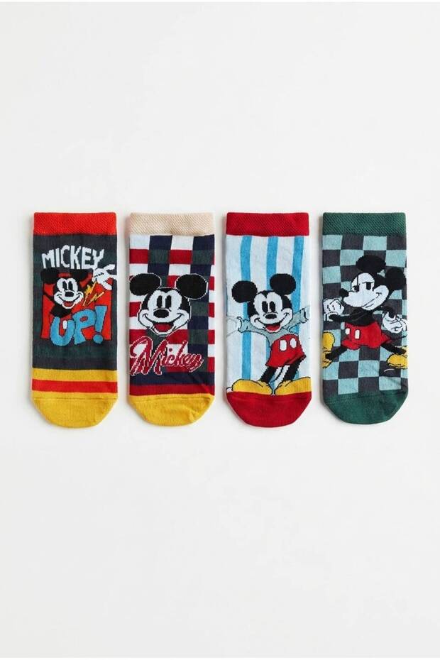 Licensed Mickey Mouse 4-Pack Boys Girls Booties Cotton Socks Daily Socks Gift Socks Cute Hero Socks School Socks Mc22861