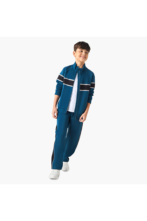 Panelled Jacket and Track Pants Set