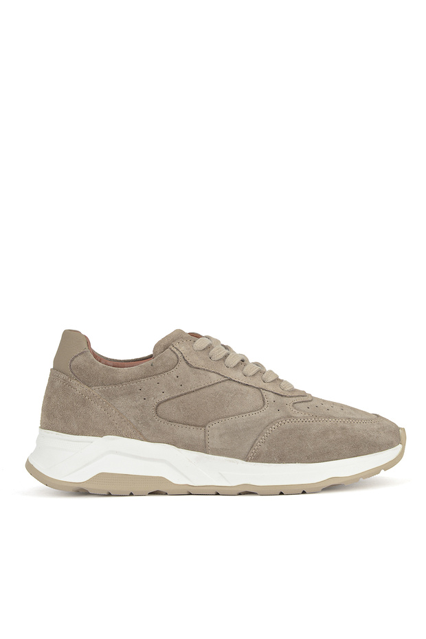 , Men's Genuine Leather Sneaker 1631026Z10402 Sand