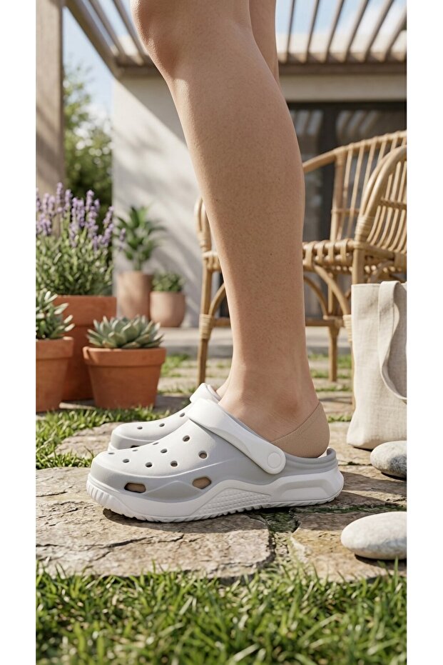 White Gray Daily Beach Pool Beach Slippers Women's Slippers & Sandals