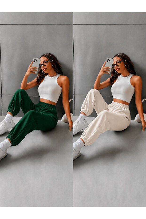 2-Piece Women's Elastic Waist Trackpants