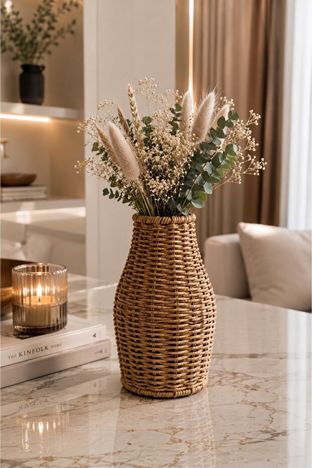 Rattan Wicker Decorative Vase - Decorative Object Mln-11435