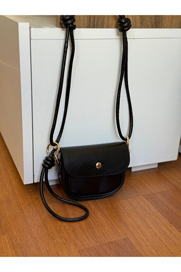 Adjustable Knot Strap Detailed Mini Size Women's Hand and Shoulder Bag (Phone Won'T Fit)