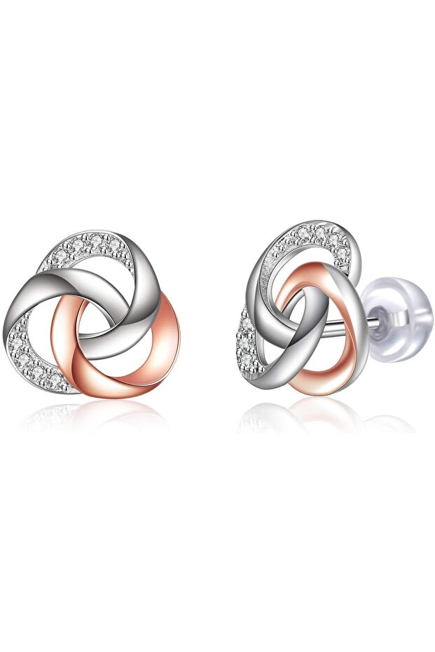 Crystal 18K Gold Plated 925 Sterling Silver Studs Earrings for Women Ladies Girls Gift Package Fashion Jewelry JR0692