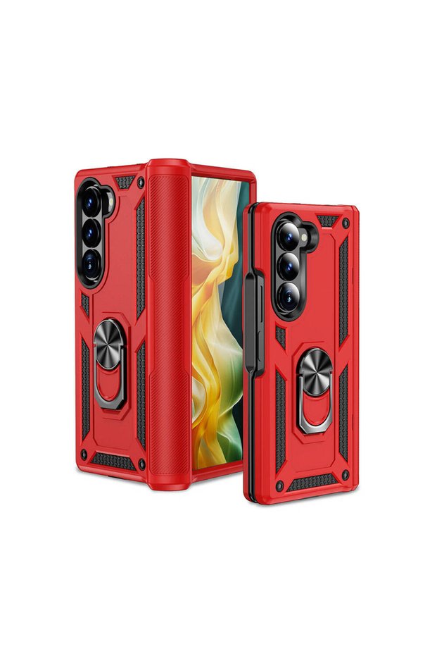 Galaxy Z Fold 6 Case Camera Protector Magnetic Stand Tank Protection Tkng