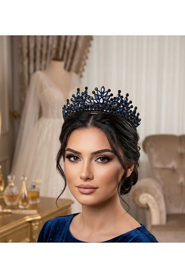 Crystal Stone Bridal Crown, Henna, Engagement Crown - Crown