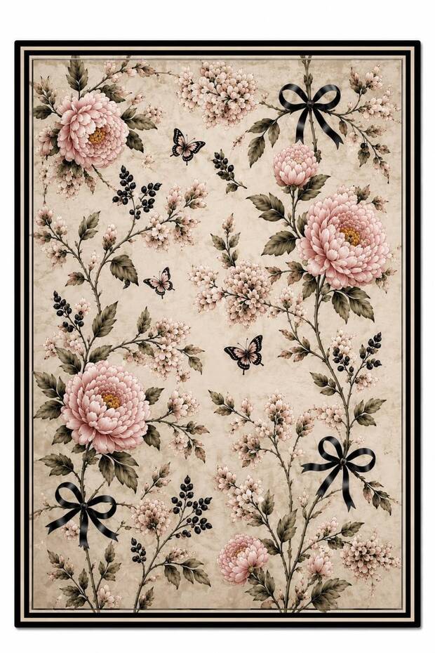 Eta Traditional Patterned Modern Woven Base Decorative Carpet Sdtamor2781
