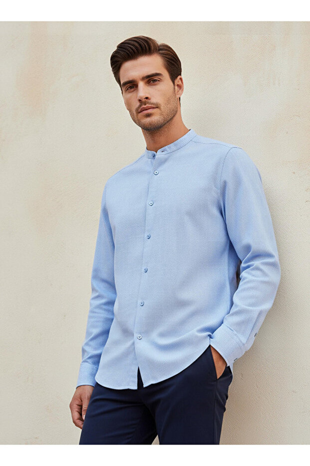 FS HOUNDSTOTH MANDARIN COLLAR SHIRT