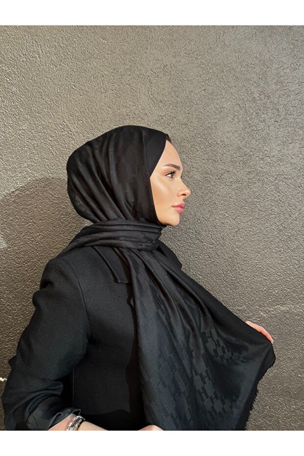 شال بنمط H من القطن الناعم والكشمير والحرير للاستخدام في جميع الفصول، ذو وجهين، مقاس 70 × 200 سم