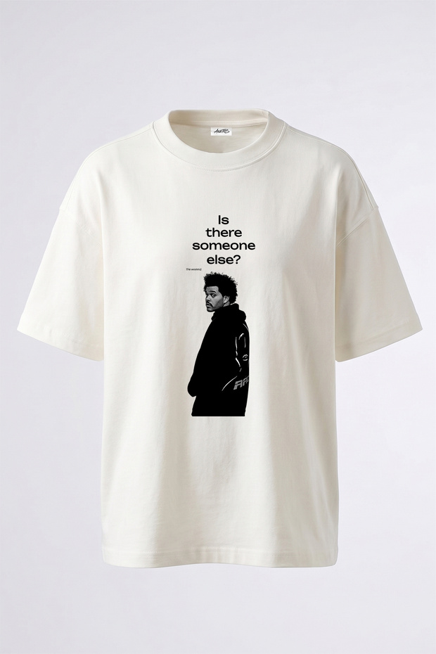 The Weeknd Design Printed Oversize White T-Shirt
