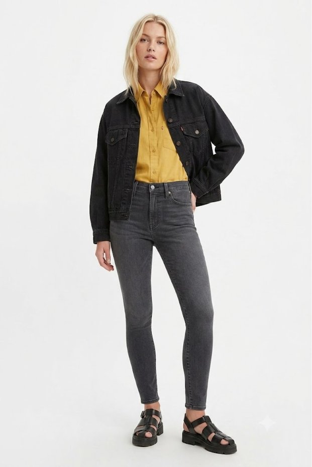 721 Yüksel Bel Skinny Fit Slim Fit Stretch Fabric Women's Jean Pants Smoked Gray -0598
