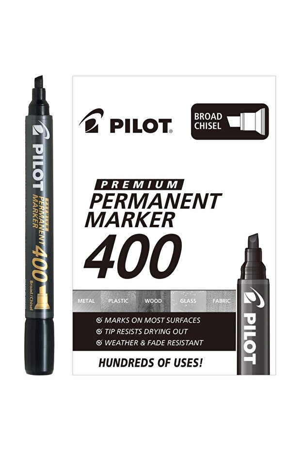Permanent Marker Chisel Tip Black Pack of 12 Pieces
