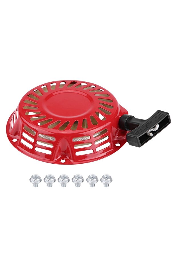 مجموعة بادئ تشغيل بالسحب باللون الأحمر لمحركات البنزين 2KW 168F G - 1