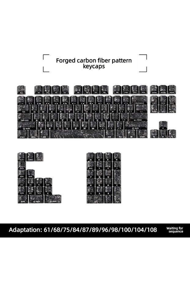 SidePrint Black(opp) Black Carbon Fiber Texture Keycaps Transparent RGB Side Printed Cherry profile