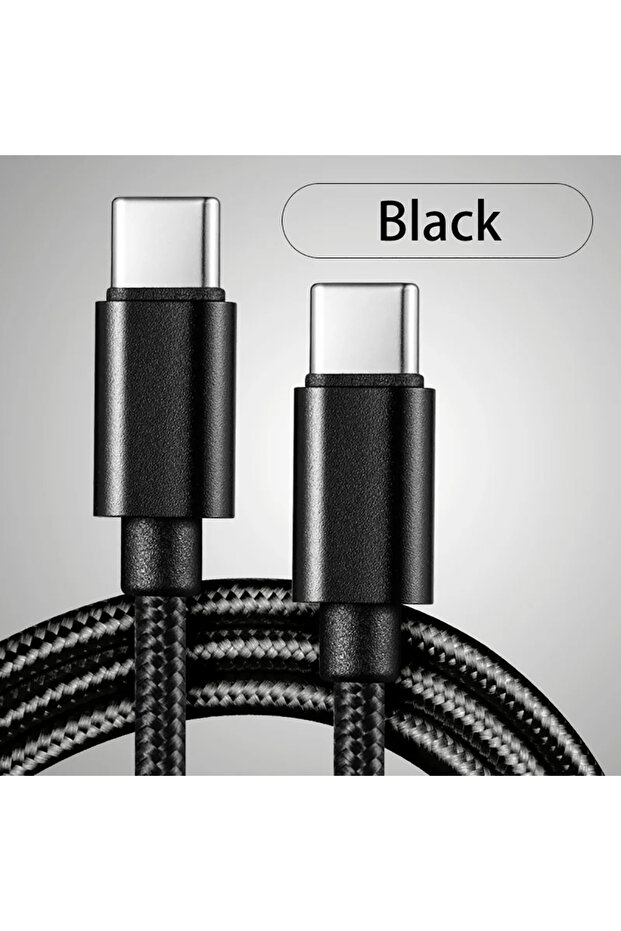 كابل USB-C إلى C مجدول من النايلون بطول 2 متر، أسود، 66 واط، شحن سريع، 1 متر، 2 متر، 3 متر، لهواتف آيفون 15، 16، 17 برو ماكس، S24.