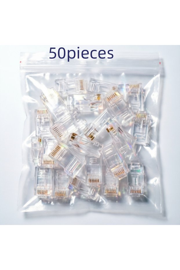 50pcs 20/50/100pcs Cat6 Cat6e RJ45 Connector Module Plug 1000Mbps Ethernet Cables Adapter Gold Plate