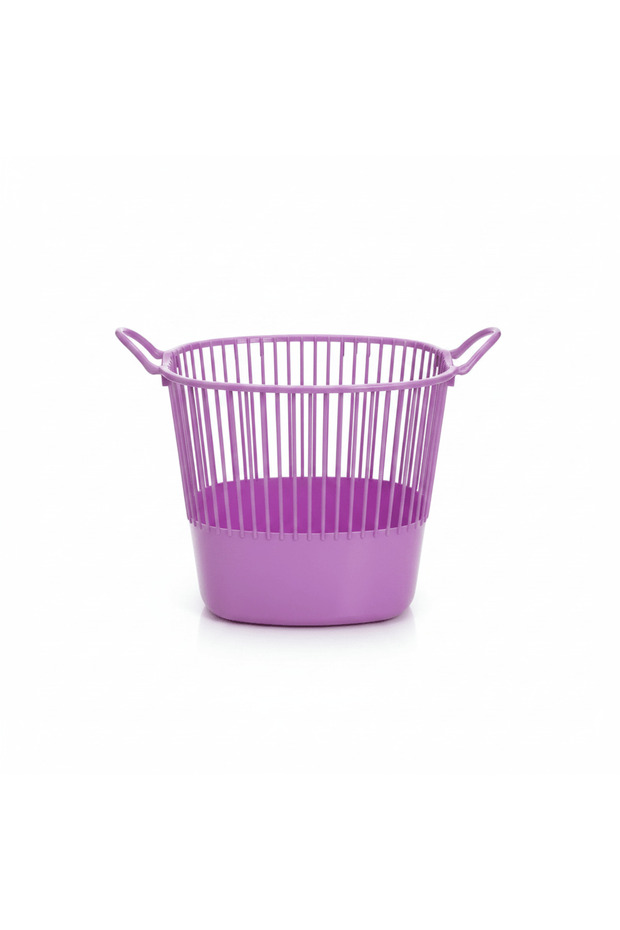 Plastic Laundry Basket with Handles - 36×40 cm - Purple