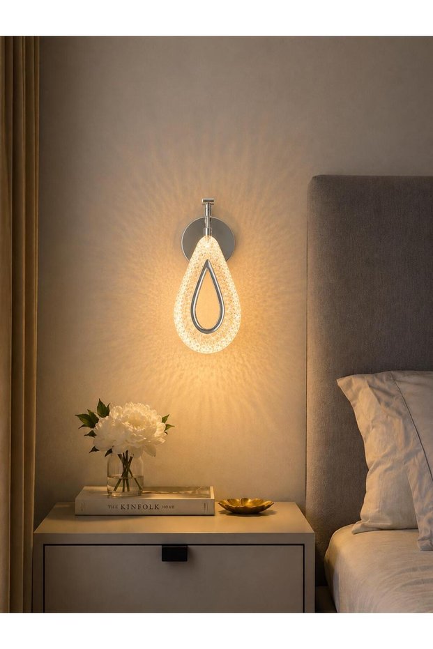 Damla Led 3 Color Light Mode Chrome Wall Light