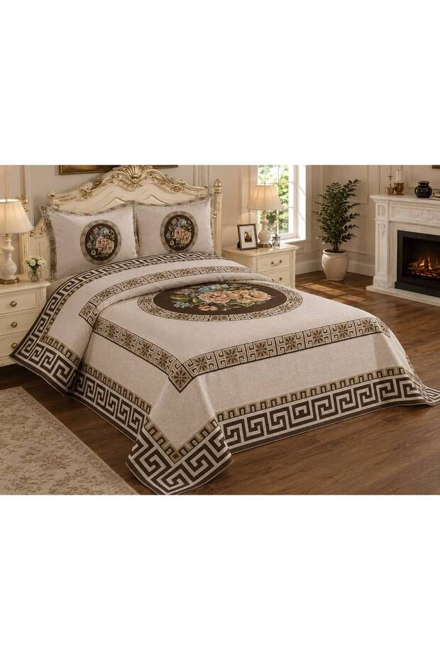 Classic Tapestry Woven Double Bedspread 1 Piece 260X260 Bedspread + 2 Pieces 50X70 Pillowcases