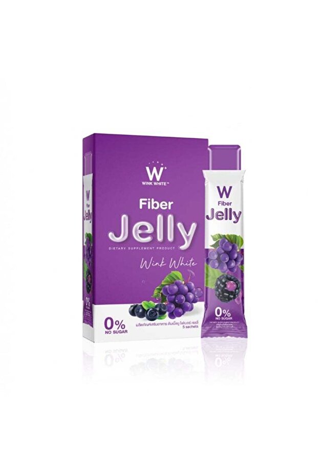 W Fiber Jelly Grape Flavour | Dietary Supplement Jelly Sachets | Sugar-Free Jelly Sticks
