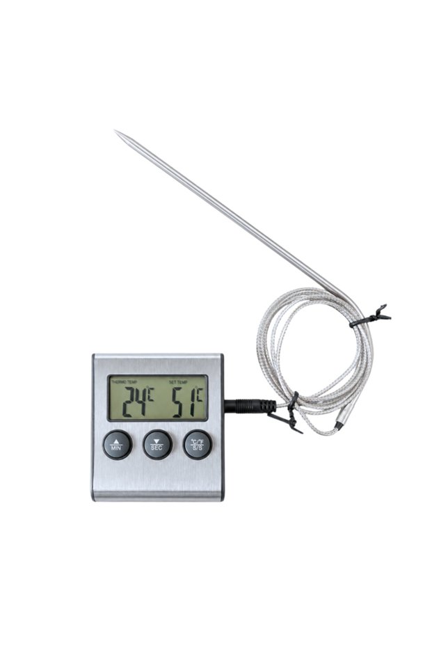 Digital kitchen thermometer with timer
