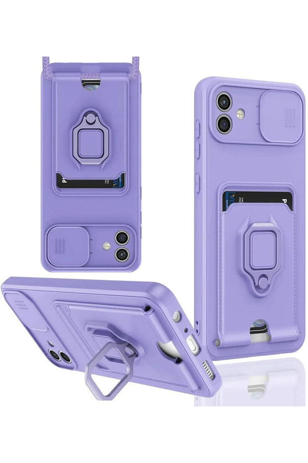 Aconcept Galaxy A06 Case Zuma Silicone with Business Card Holder and Ring (140311) - Lilac