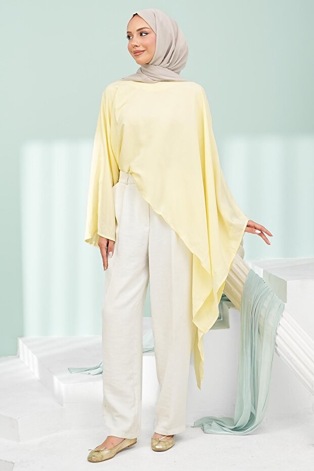 Yellow Asymmetrical Cut Cape