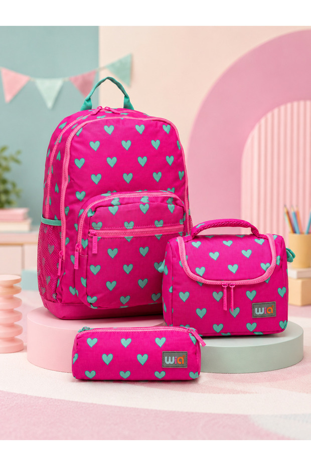 Tokyo Colorful Korean Bag Tiny Luck 3-Piece School Set – Lunchbox and Pen Holder