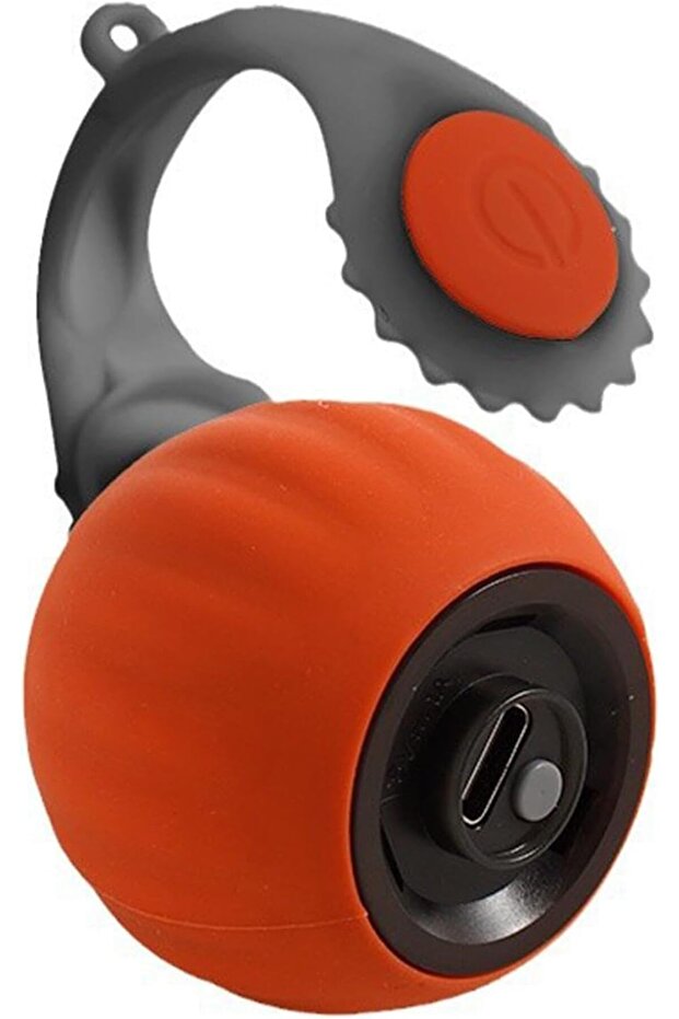 Interactive Cat Toy Ball with Feather Tail and Bell, 5 cm | USB-C Rechargeable, Auto-Rolling Motion, Built-in LED Light, Jingle Bell Included, Indoor Use
