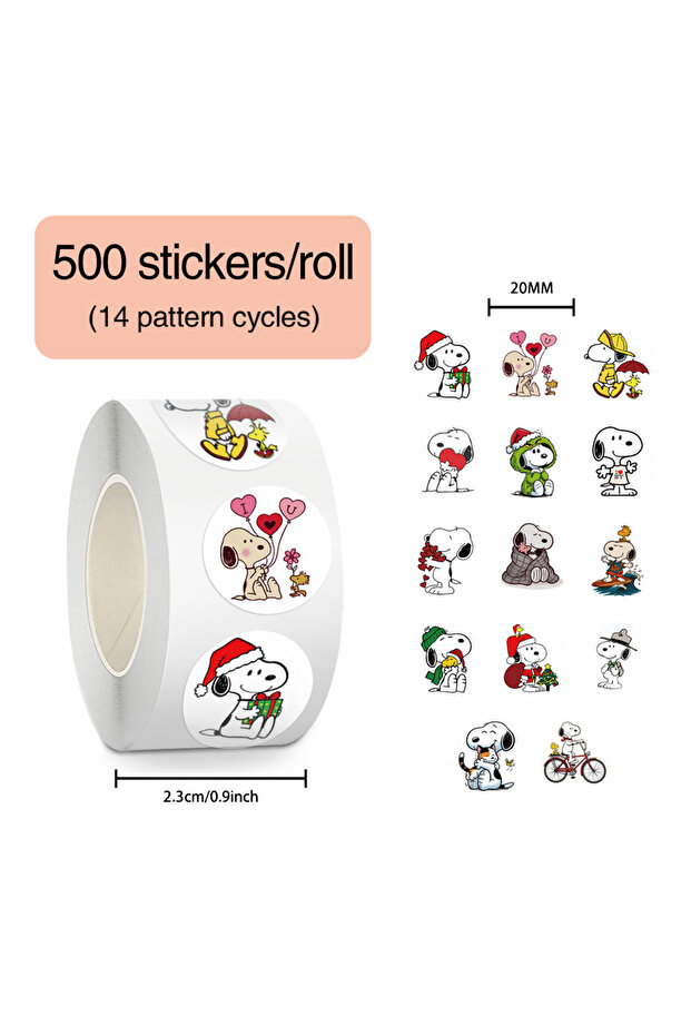 opp bag 1pc Snoopys 500pcs Stickers Cartoon Anime Derivative Peripherals Creative Decoration Sticker