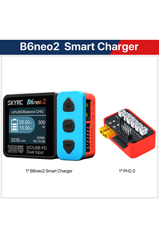 Blue Set7 NEW SKYRC B6neo 2 Smart Charger Multi-Function Smart Charger DC 300W PD 80W LiPo/LiFe/Lilo