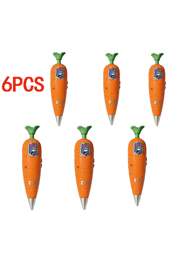 Bandai 6PCS Zootopia 2 Carrot Recorder Pen Judy - Nick Style for Kids 60s Mini Recorder 2-in-1 Ge