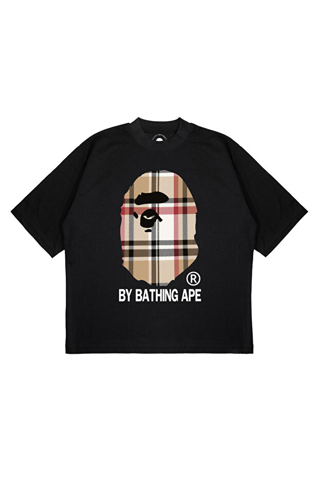 Unisex Oversize a Bathing Ape X Burb Printed Boxy Fit Thick Fabric (240Gsm) T-Shirt