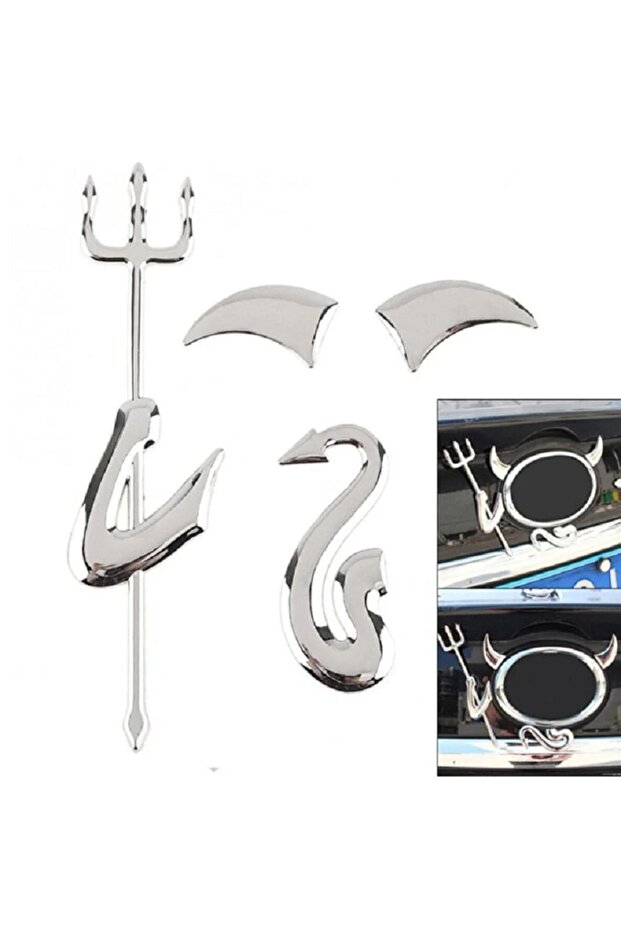 3d Chrome Luggage Rigging Logo Little Devil - Car Devil Sticker - Rigging Sticker Chrome 3d