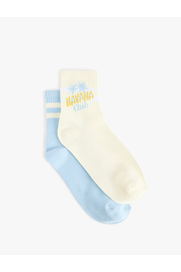 Cotton Printed 2-Piece Sock Set